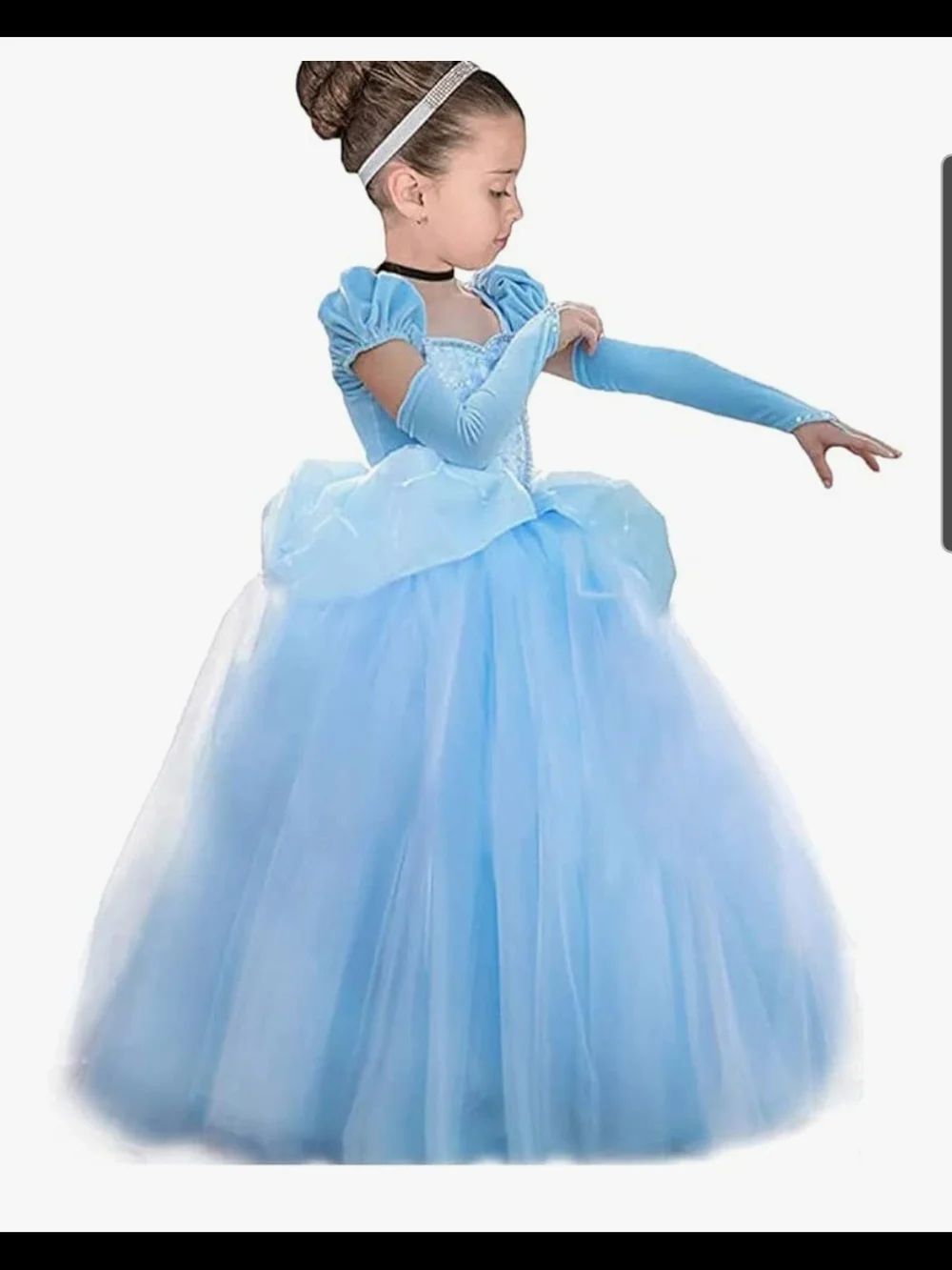 Cinderella-Inspired Light Blue Princess Costume Dress for Kids